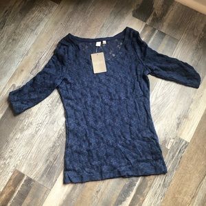 NWT Anthropology Stretch Lace Top